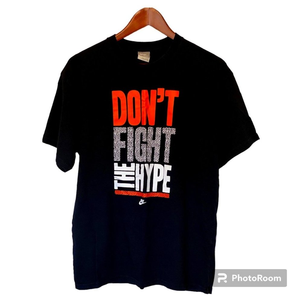 Nike Don't Fight The Hype Black S/S T-Shirt Men's Size M Medium Vintage 90's